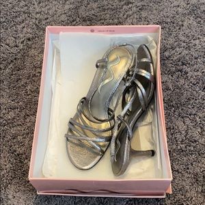 Nina Silver Strappy Heels. Perfect for upcoming holidays!